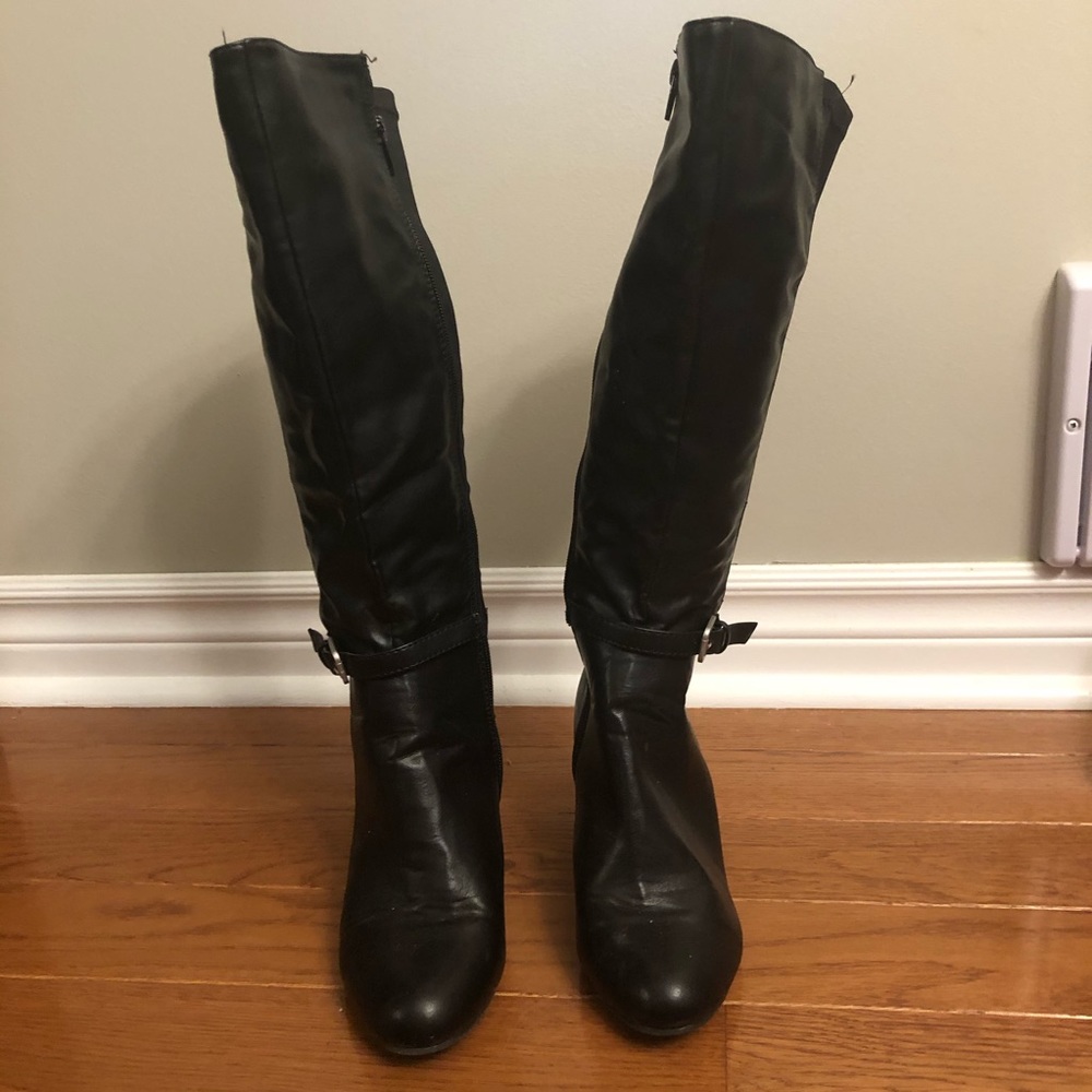 Black Wedge Boots